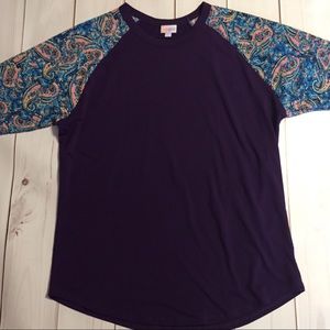 LulaRoe Women’s Randy tee sz 2X purple blue